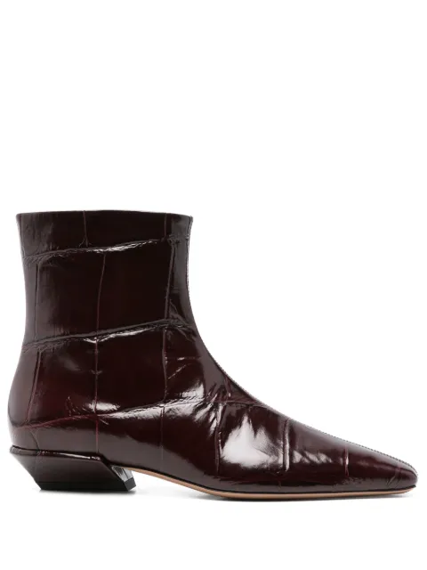 Paris Texas 30mm crocodile-effect pointed-toe ankle boots Red PX1561XCOSM