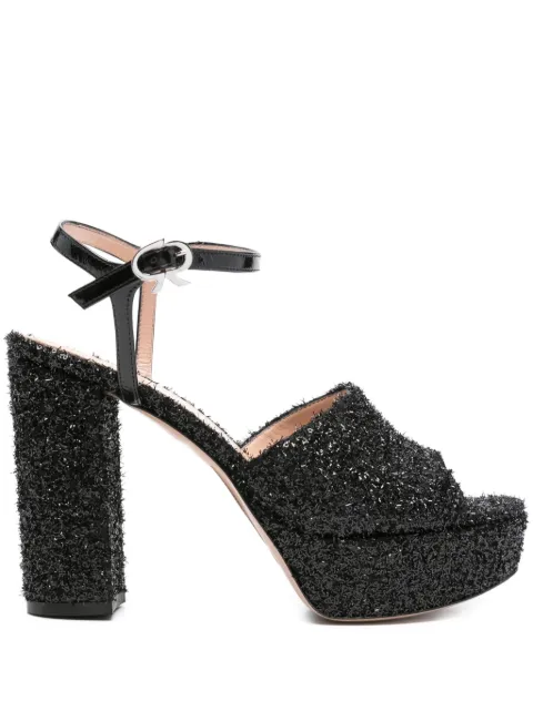 Gianvito Rossi 110mm glitter heeled sandals Black G3265770RICLMN