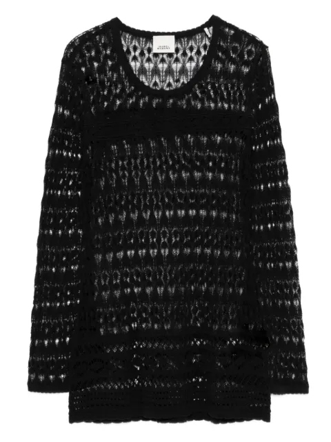 ISABEL MARANT crochet bell-sleeve top Black PU0677FAC2L04I