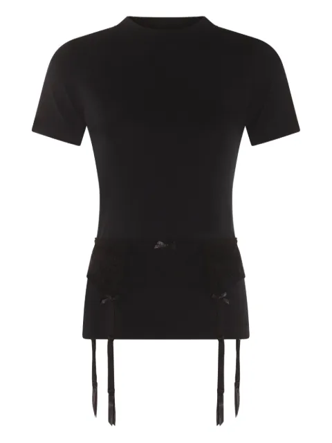 Balenciaga lace-trimmed T-shirt Black 828869TNVB2