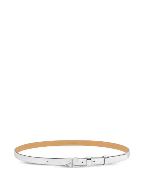Courrèges Mirror reversible leather belt White 325ACE021PU0017