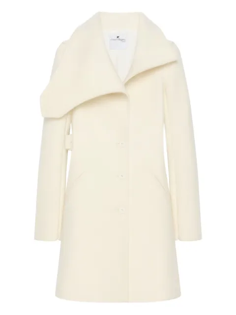 Courrèges asymmetrical-collar coat Neutrals 325CMA230WO0118
