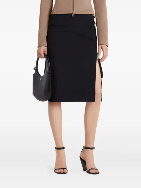 Courrèges asymmetric zip-detail skirt Black 325CJU278WO0143