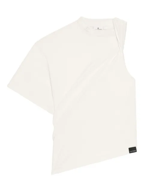 Courrèges asymmetrical one-shoulder t-shirt White 325JTS209JS0233