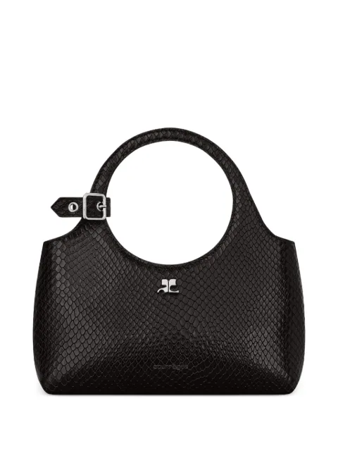 Courrèges mini Holy leather shoulder bag Black 325GSA163CV0045