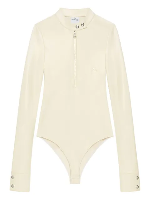 Courrèges zip-front long-sleeve bodysuit Neutrals 325CBD147PU0049
