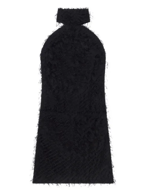 Courrèges fringed halter-neck dress Black 325CRO688AC0030