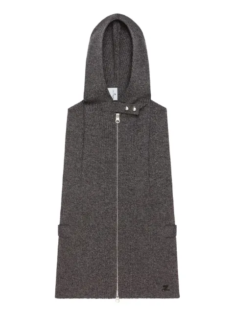 Courrèges zip-up hooded vest Grey 325MCP015FI0036