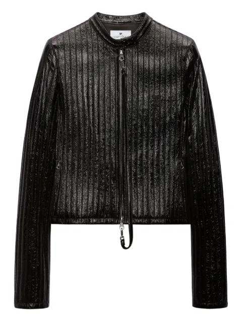 Courrèges ribbed leather jacket Black 325CBL312VY0029