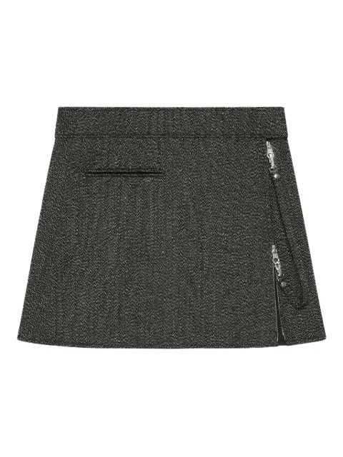Courrèges zippered tweed mini skirt Grey 325CJU292WO0144