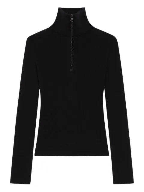 Courrèges wool knitted top Black 325MPU247FI0071