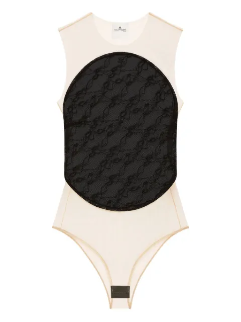 Courrèges mesh-panel bodysuit Black 325JBD143PA0132