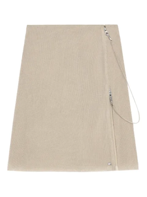 Courrèges asymmetrical zip-front skirt Neutrals 325CJU294EM0003