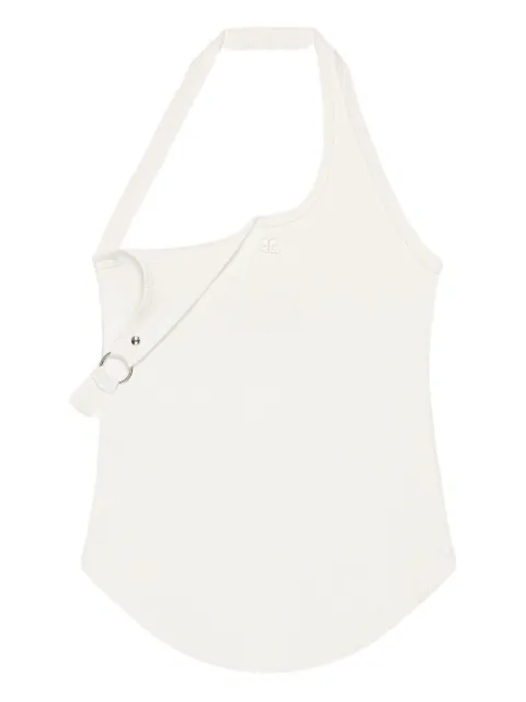 Courrèges asymmetric halterneck top White 325JDE143JS0194