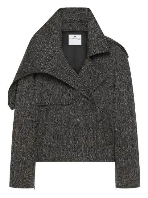 Courrèges oversized-collar cropped jacket Grey 325CMA222WO0144