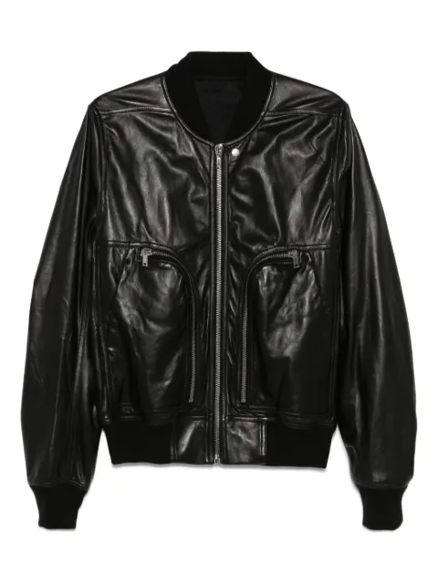 Rick Owens leather bomber jacket Black RU02E1749