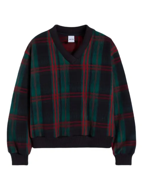ASPESI V-neck plaid sweater Blue W5ZZ650D58240376