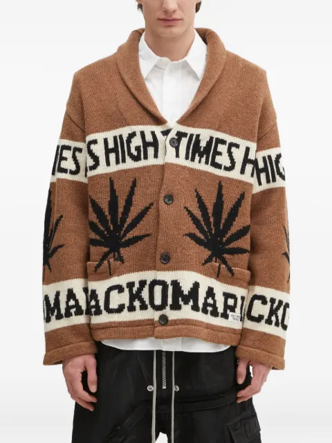 WACKO MARIA intarsia-knit cardigan Brown HIGHTIMESWMKN04