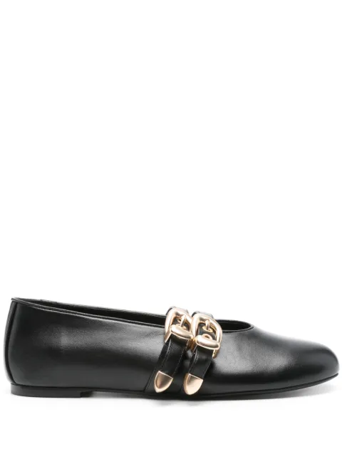 Stuart Weitzman double-buckle ballet flats Black SL358