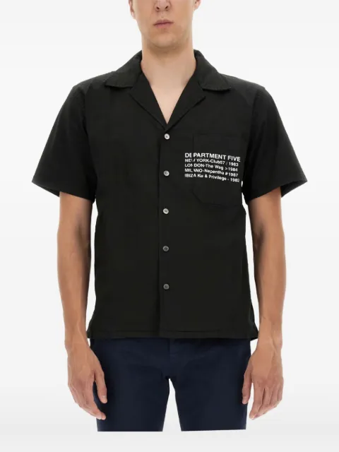Department 5 button-down short-sleeve logo-detail shirt Black US0071TS0038002P27999