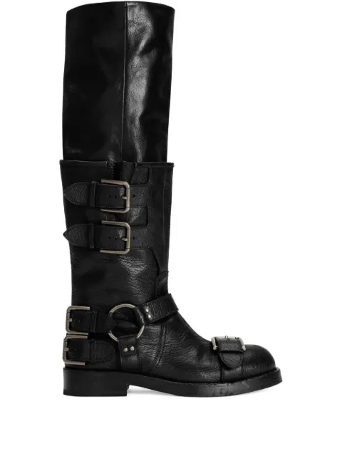Dolce & Gabbana buckle-detail leather boots Black CU1243AW602