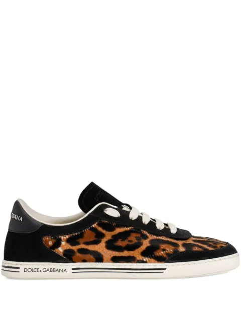 Dolce & Gabbana Saint Tropez leo-print light sneakers Black CK2306AS529
