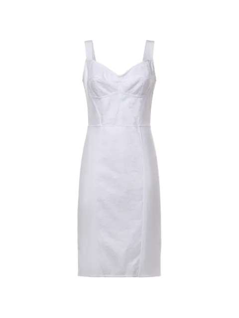 Dolce & Gabbana stripe-detail zip-up mini dress White F63G9TGDCLQ