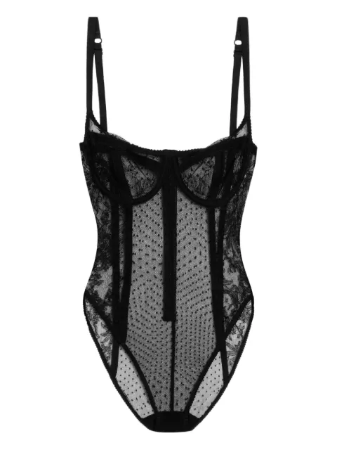 Dolce & Gabbana lace-paneled bodysuit Black O9A43TONO24