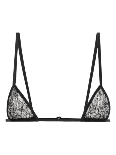 Dolce & Gabbana lace-trimmed triangle bra Black O1C45TON0AG