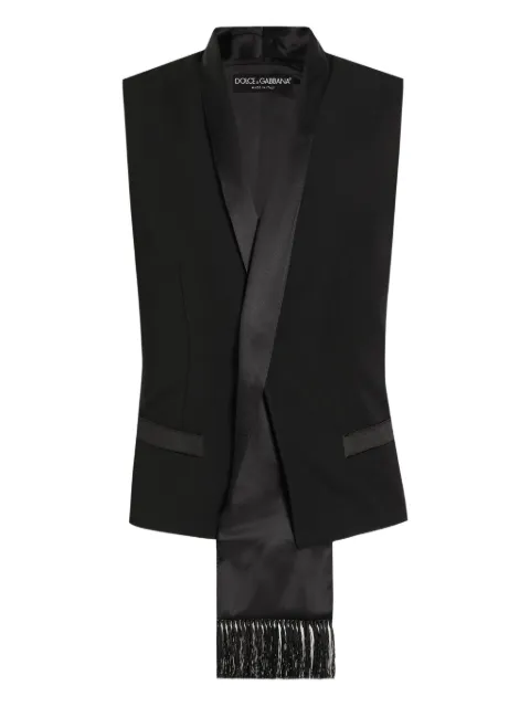 Dolce & Gabbana satin-lapel sleeveless vest Black G715FTFU21E