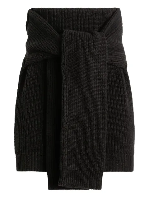 Dolce & Gabbana ribbed-knit wrap skirt Black FXO35TJDVDU