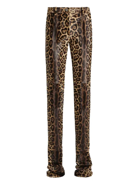 Dolce & Gabbana leopard-print trousers Brown FTDE8LHULXR
