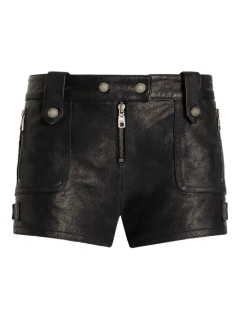 Dolce & Gabbana zip-fastening pocket leather mini shorts Black FTDE4LGDDEH