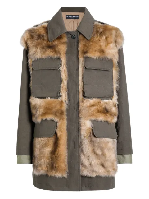 Dolce & Gabbana fur-trimmed coat Brown F9T60ZHUMV1