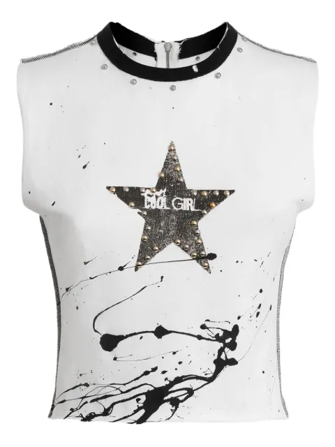 Dolce & Gabbana star-print studded top White F8W00TGDDHW