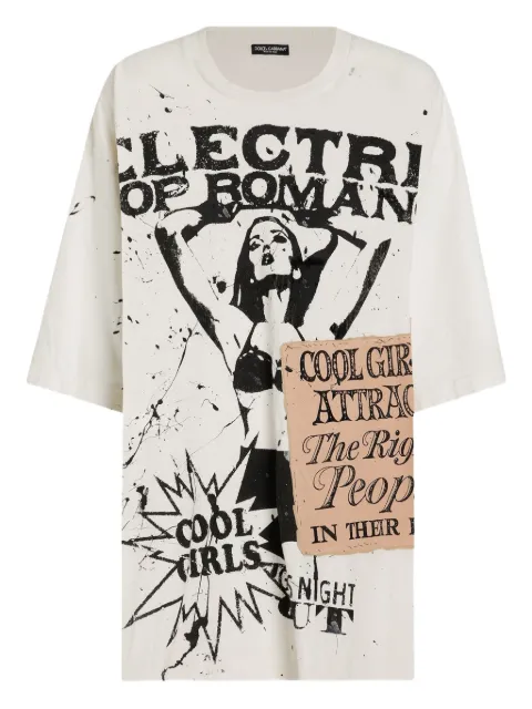 Dolce & Gabbana graphic-print T-shirt White F8V93TGDDH8