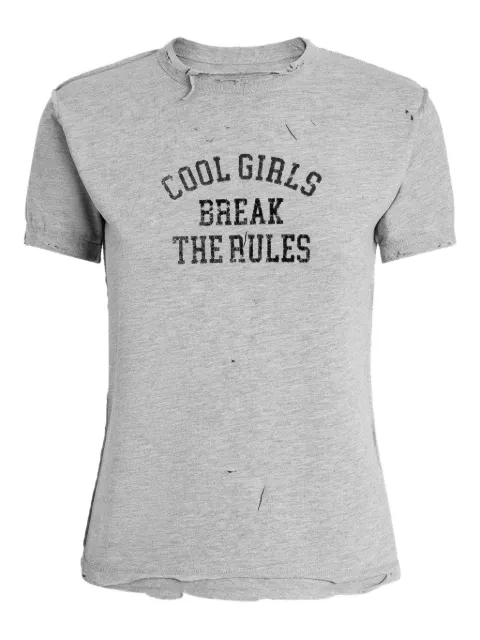 Dolce & Gabbana distressed slogan-print T-shirt Grey F8V89TGDDGH