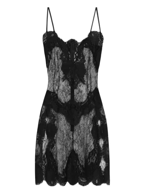 Dolce & Gabbana lace-trimmed slip dress Black F60FKTHLM97