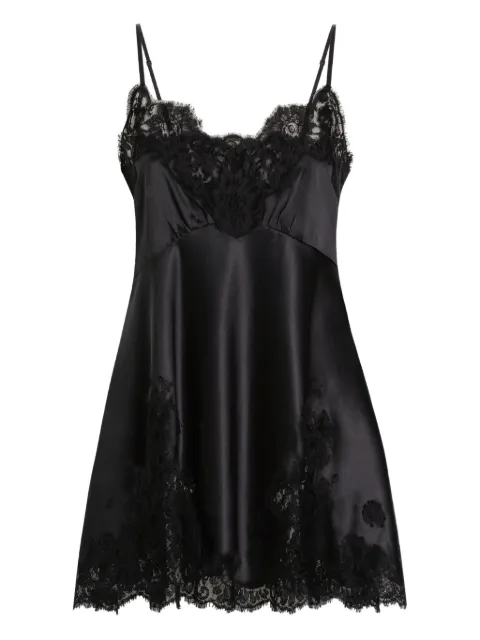 Dolce & Gabbana lace-trimmed satin slip dress Black F60FFTFURAG