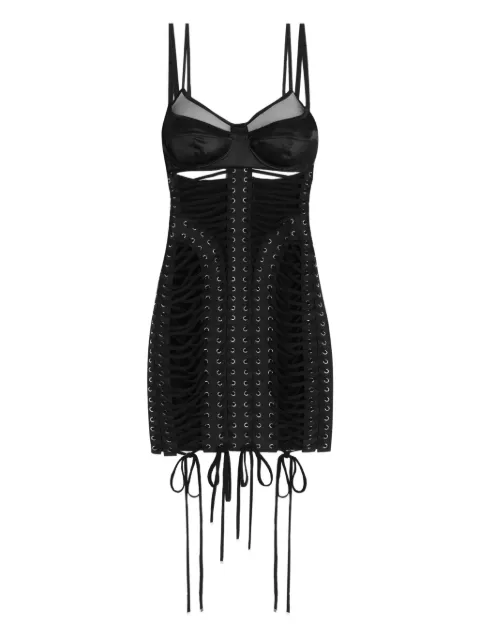 Dolce & Gabbana lace-up satin mini dress Black F60FATGDDIL