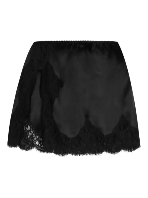Dolce & Gabbana short satin skirt Brown F4DAVTFU1NU