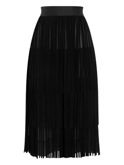 Dolce & Gabbana fringed organza skirt Black F4DARZGDDIF