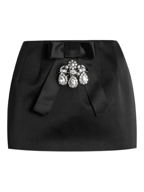 Dolce & Gabbana bow-embellished crystal-detail mini skirt Black F4DA2ZFUM3R