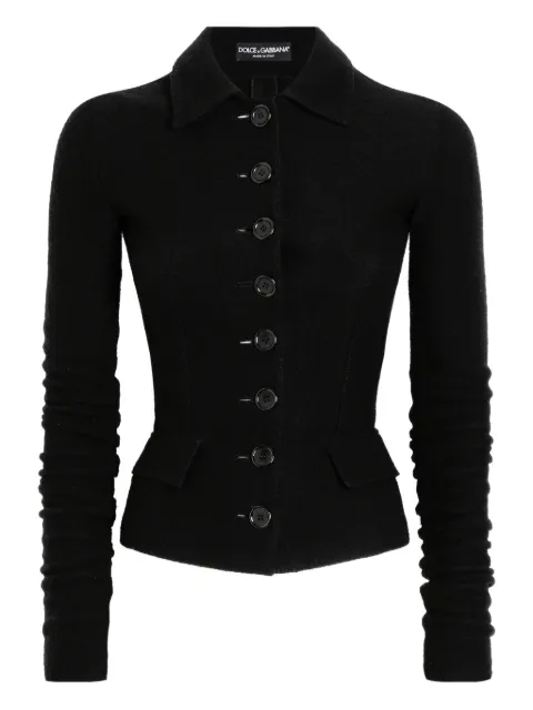 Dolce & Gabbana single-breastedwool cloth jacket Black F27HFTHU2BB