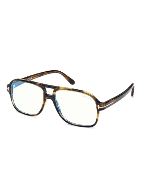 TOM FORD Eyewear tortoiseshell navigator-frame glasses Brown FT6058B
