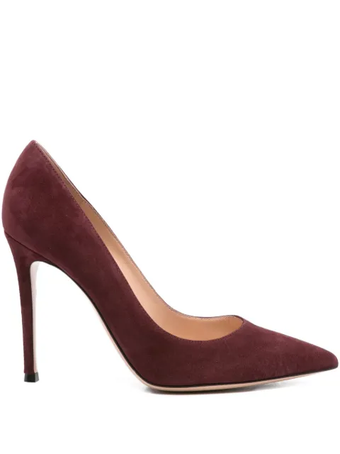 Gianvito Rossi 105mm suede pointed-toe heeled pumps Brown G2847015RICCAM