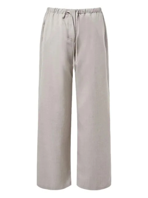 Amomento elastic-waistband trousers Neutrals AM25SSW10PT