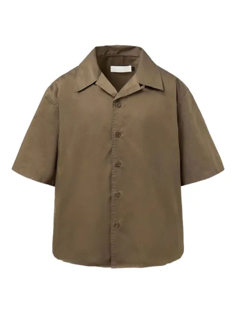 Amomento open-collar short-sleeve shirt Brown AM25SSM13SH