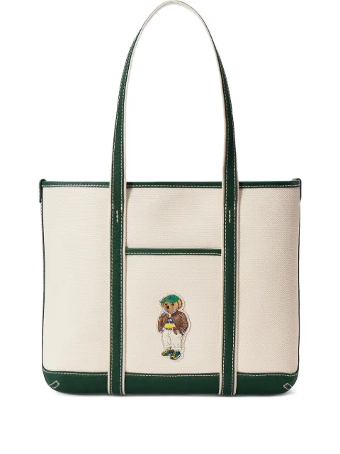 Polo Ralph Lauren medium embroidered-logo tote bag Neutrals 428973078001