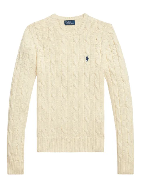 Polo Ralph Lauren cable-knit logo-embroidered sweater Neutrals 211971869015